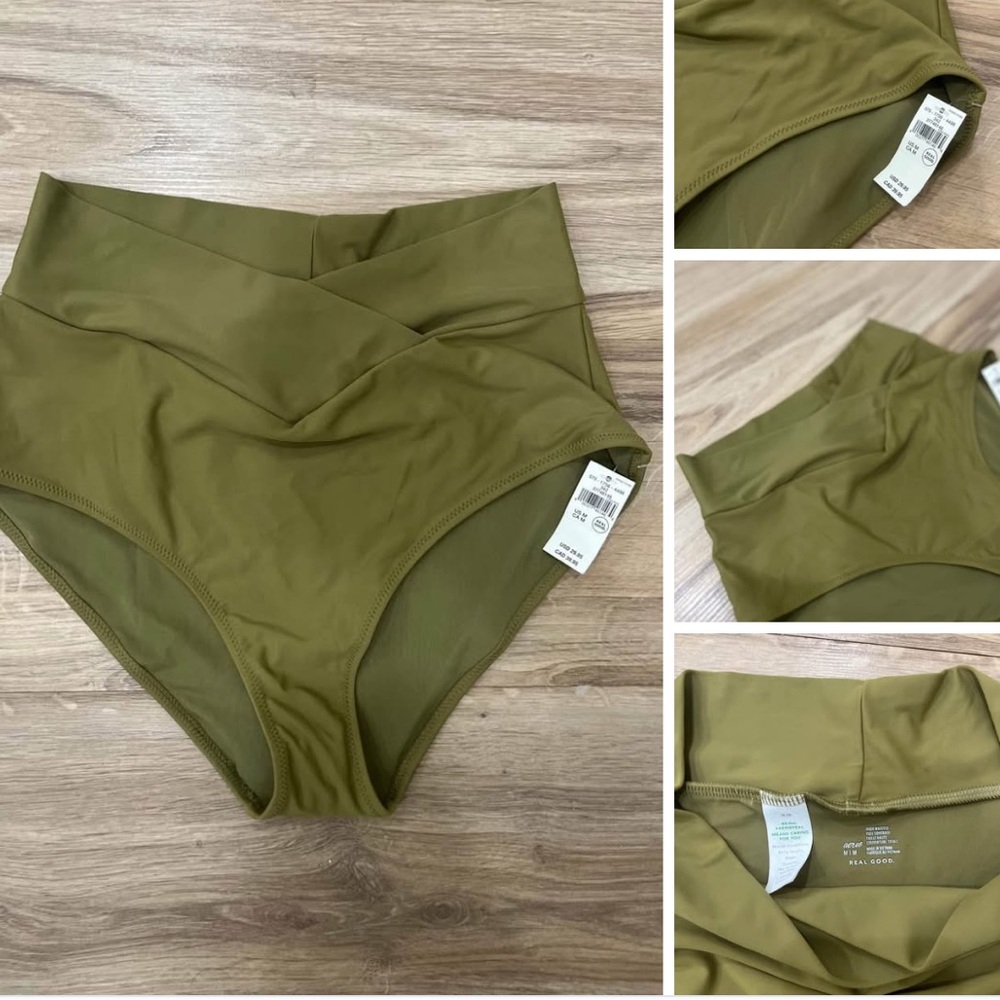 Olive Aerie Medium High-Waisted Bikini Bottoms
